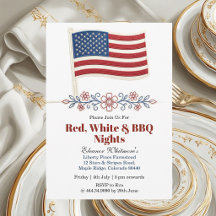 4 juli Rood Wit BBQ Avonden Amerikaanse Vlag Bloem