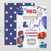 4 juli rood, wit blauw 1e 3e 5e 6e verjaardag kaart (Voorkant / Achterkant)