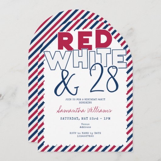 4 juli Rood Wit Blauw BBQ Picknick Verjaardagsfees Kaart (Voorkant / Achterkant)