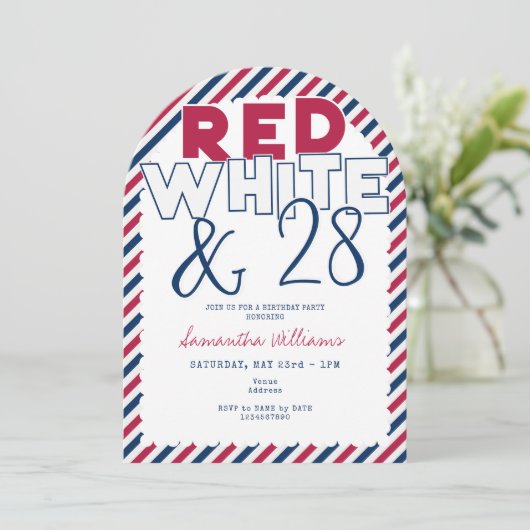 4 juli Rood Wit Blauw BBQ Picknick Verjaardagsfees Kaart (Staand voorkant)