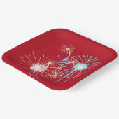 4 juli, rood, wit, blauw bord van vierkant papier. (Gebogen)