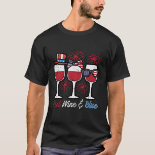 4 Juli Rood Wit Blauw Bril Amerikaanse Vlag Patrio T-shirt
