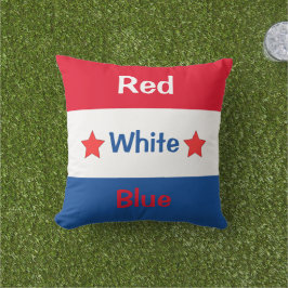 4 juli Rood Wit Blauw Buitenkussen