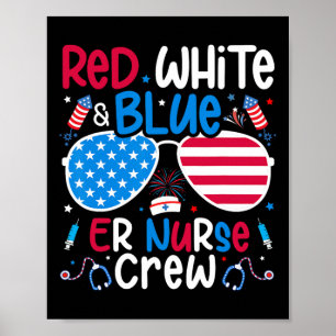 4 juli Rood Wit Blauw Er Verpleegkundige Verpleegk Poster