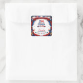 4 juli Rood Wit Blauw Feest Vierkante Sticker (Tas)