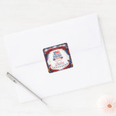 4 juli Rood Wit Blauw Feest Vierkante Sticker (Envelop)