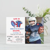 4 juli Rood Wit Blauw football Boy Verjaardag Kaart (Staand voorkant)