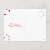 4 juli Rood Wit Blauw Gelukkige Onafhankelijkheids Feestdagenkaart (Achterkant)