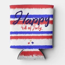 4 juli Rood wit blauw geschilderde strepen Blikjeskoeler