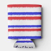 4 juli Rood wit blauw geschilderde strepen Blikjeskoeler (Achterkant)