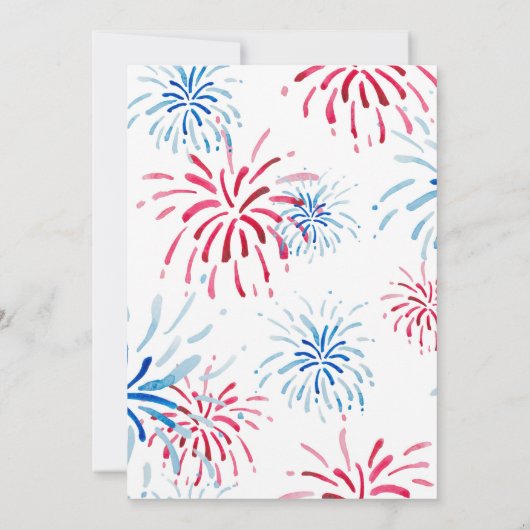 4 juli rood wit blauw Geslacht onthullen vuurwerk Kaart (Achterkant)