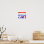4 juli Rood Wit Blauw Glitter Selfie Frame Knutsel Poster (Keuken)