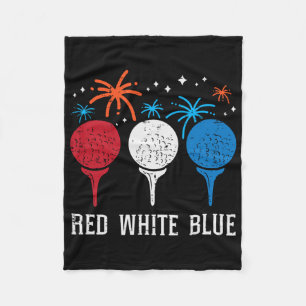4 juli Rood Wit Blauw Golf Patriottische Golfer Pa Fleece Deken