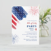 4 juli Rood Wit Blauw Jaarlijkse Patriottische Par Kaart (Staand voorkant)