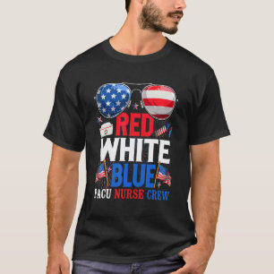 4 juli Rood Wit Blauw Pacu Verpleegster Bemanning T-shirt