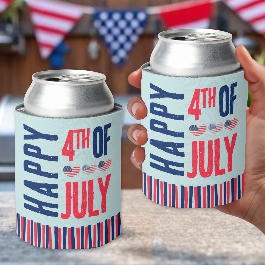 4 juli Rood Wit Blauw Patriottisch Blikjeskoeler