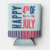 4 juli Rood Wit Blauw Patriottisch Blikjeskoeler (Voorkant)