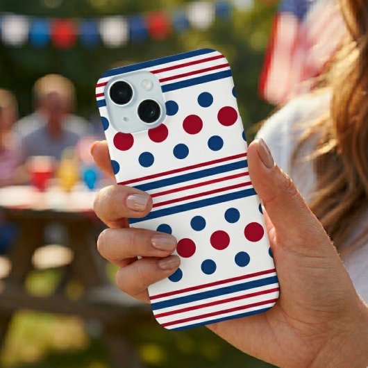4 juli rood wit & blauw patriottisch iPhone 15 case