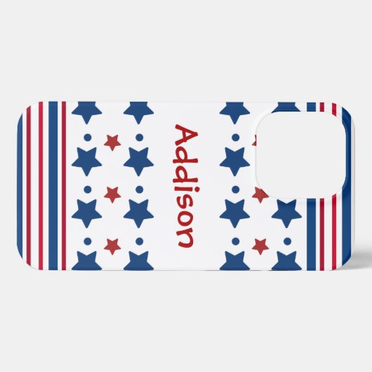 4 juli Rood Wit & Blauw Patriottisch iPhone Hoesje (Achterkant horizontaal)