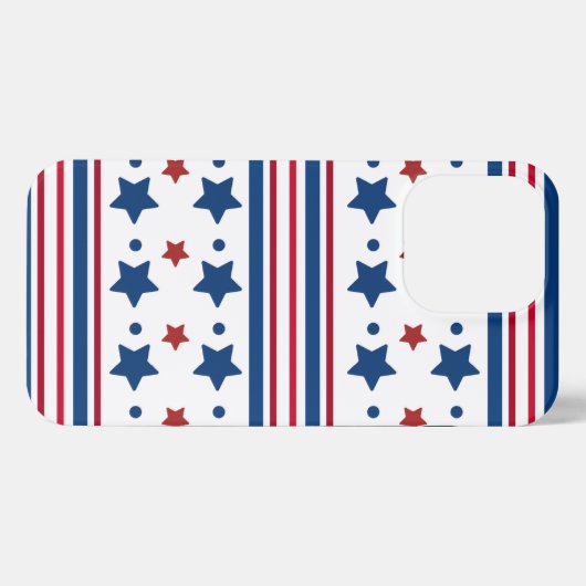 4 juli Rood Wit & Blauw Patriottisch iPhone Hoesje (Achterkant horizontaal)
