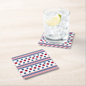4 juli Rood Wit & Blauw Patriottisch Kartonnen Onderzetters (Insitu)
