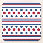 4 juli Rood Wit & Blauw Patriottisch Kartonnen Onderzetters (Voorkant)