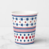 4 juli Rood Wit & Blauw Patriottisch Papieren Bekers (Achterkant)