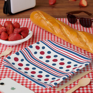 4 juli Rood Wit & Blauw Patriottisch Papieren Bordje