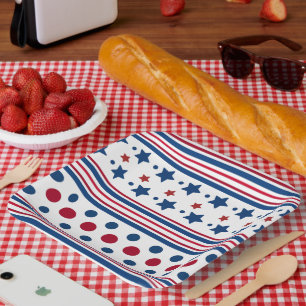 4 juli Rood Wit & Blauw Patriottisch Papieren Bordje