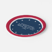 4 juli Rood Wit Blauw Patriottisch Picknickfeest Papieren Bordje (Gekanteld)