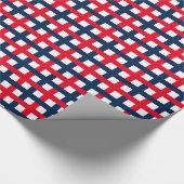 4 juli rood wit blauw patriottisch raster cadeaupapier (Hoek)