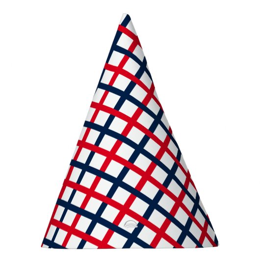 4 juli rood wit blauw patriottisch raster feesthoedjes (Rechts)