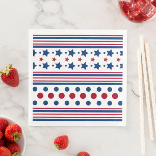 4 juli Rood Wit & Blauw Patriottisch Servet