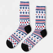 4 juli rood wit & blauw patriottisch sokken (Links)