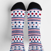 4 juli rood wit & blauw patriottisch sokken (Top)