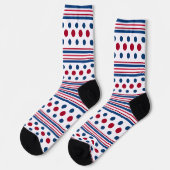 4 juli Rood Wit & Blauw Patriottisch Sokken (Links)