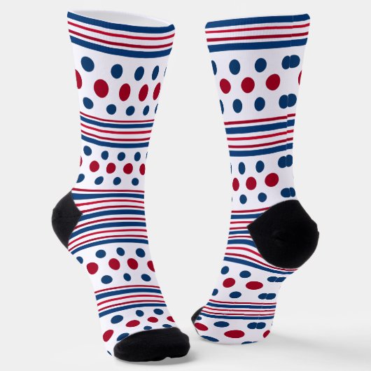 4 juli Rood Wit & Blauw Patriottisch Sokken (Gebogen)