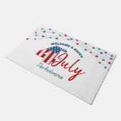 4 juli Rood Wit Blauw Patriottisch USA Vlag Sterre Deurmat (Schuin)