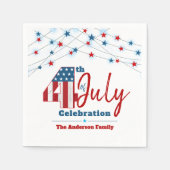 4 juli Rood Wit Blauw Patriottisch USA Vlag Sterre Servet (Voorkant)
