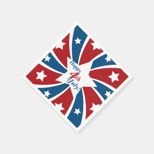 4 juli Rood Wit Blauw Sterren en Strepen Servetten (Hoek)