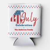 4 juli Rood Wit Blauw Sterren USA Vlag Patriottisc Blikjeskoeler (Voorkant)