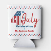 4 juli Rood Wit Blauw Sterren USA Vlag Patriottisc Blikjeskoeler (Achterkant)