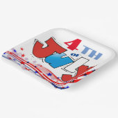 4 juli Rood Wit & Blauw Swirls Papieren Bordje (Gebogen)