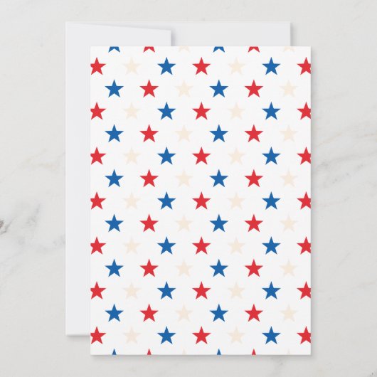 4 juli Rood Wit Blauw Uitnodiging voor viering (Achterkant)