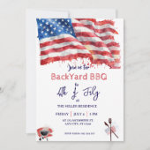 4 juli Rood Wit Blauw USA BBQ-feest Kaart (Voorkant)