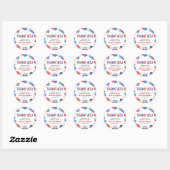 4 juli Rood Wit Blauw Verjaardag Bedankt Ronde Sticker (Vel)