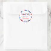 4 juli Rood Wit Blauw Verjaardag Bedankt Ronde Sticker (Tas)