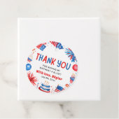 4 juli Rood Wit Blauw Verjaardag Dank u Bedankjes Labels (In situ)