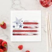 4 juli, rood, wit, blauw vierkant papier servet. servet (Insitu)