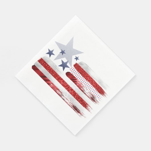 4 juli, rood, wit, blauw vierkant papier servet. servet (Hoek)